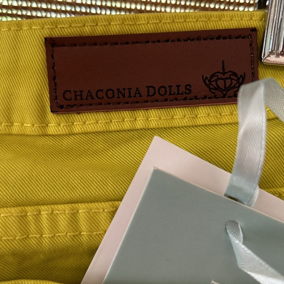 NWT Chaconia Dolls Jeans. Sm. Very diff Mustard Yellow. Straight leg. Waist 15”. - Picture 4 of 13